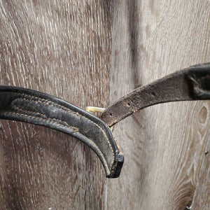 Rsd Rolled Bridle, Rubber Reins *gc/fair, NO Flash, older, rubs, scraped edges, splits, mismatched, tight keepers, dry, faded