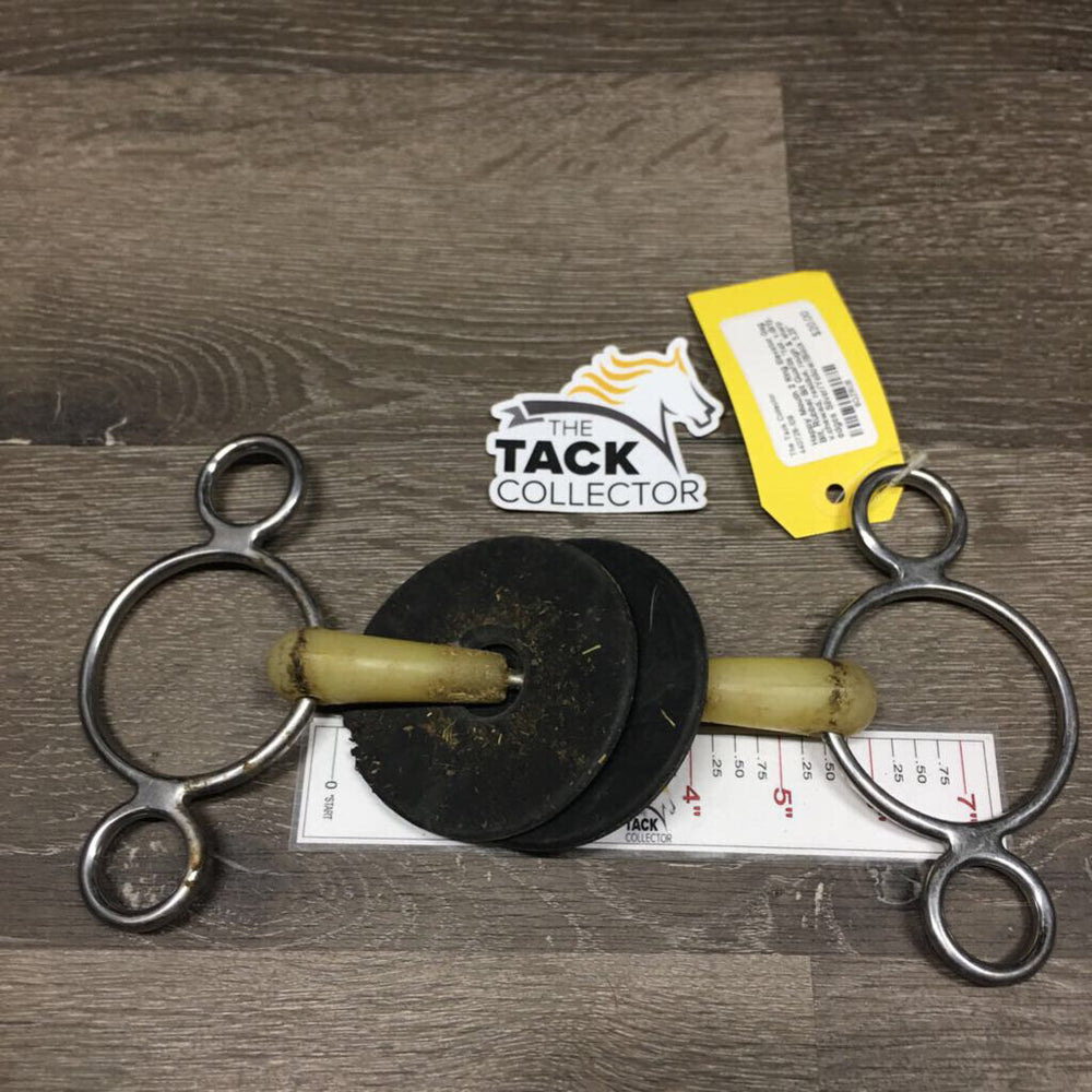 2 Ring Elevator Gag Bit, Rubber Bit Guards *fair, v.dirty, v.chewed, residue, rough & sharp edges