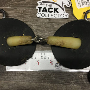 2 Ring Elevator Gag Bit, Rubber Bit Guards *fair, v.dirty, v.chewed, residue, rough & sharp edges