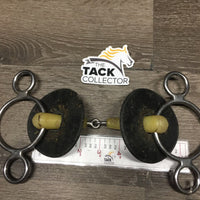 2 Ring Elevator Gag Bit, Rubber Bit Guards *fair, v.dirty, v.chewed, residue, rough & sharp edges

