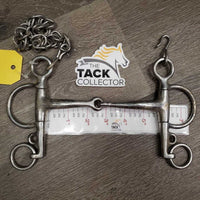 Curved Jointed SS Pelham Bit, Chain *gc, v.dirty, scuffs
