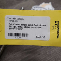 Full Cheek Single Joint Cork Screw Bit *gc, dirty, stains, scratches
