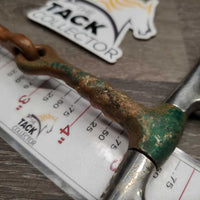 Full Cheek Single Joint Copper Bit *fair, dirt, film, oxidization, chewed, gunky