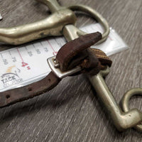 Low Port Weymouth, Curb Chain, leather lip strap *fair, v.stained, gunky, older, residue
