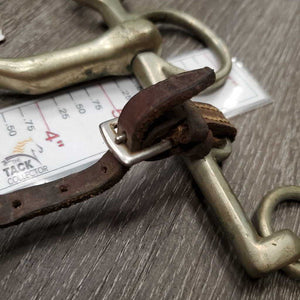 Low Port Weymouth, Curb Chain, leather lip strap *fair, v.stained, gunky, older, residue
