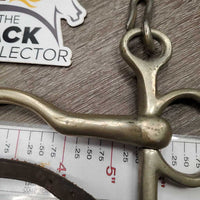 Low Port Weymouth, Curb Chain, leather lip strap *fair, v.stained, gunky, older, residue

