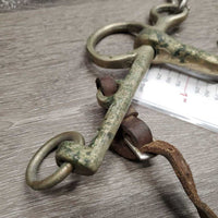 Low Port Weymouth, Curb Chain, leather lip strap *fair, v.stained, gunky, older, residue