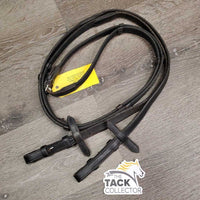 Cotton Web Reins, finger stoppers *gc, loose hook, rubs, mnr dirt/dust, threads, scraped edges, faded
