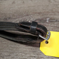 Cotton Web Reins, finger stoppers *gc, loose hook, rubs, mnr dirt/dust, threads, scraped edges, faded
