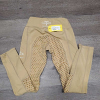 JUNIORS Full Sticky Seat Riding Tight Breeches, Pull ON *gc, mnr stretched seams, stains
