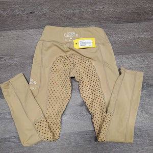 JUNIORS Full Sticky Seat Riding Tight Breeches, Pull ON *gc, mnr stretched seams, stains