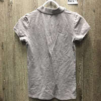 SS Polo Shirt, 1/4 button up *gc, wrinkled, rubs/pills, faded edges
