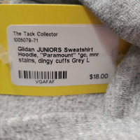 JUNIORS Sweatshirt Hoodie, "Paramount" *gc, mnr stains, dingy cuffs