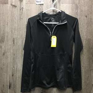 LS Technical Fleece Lined Shirt, 1/4 zip, mesh pits *vgc, mnr hair & seam rubs