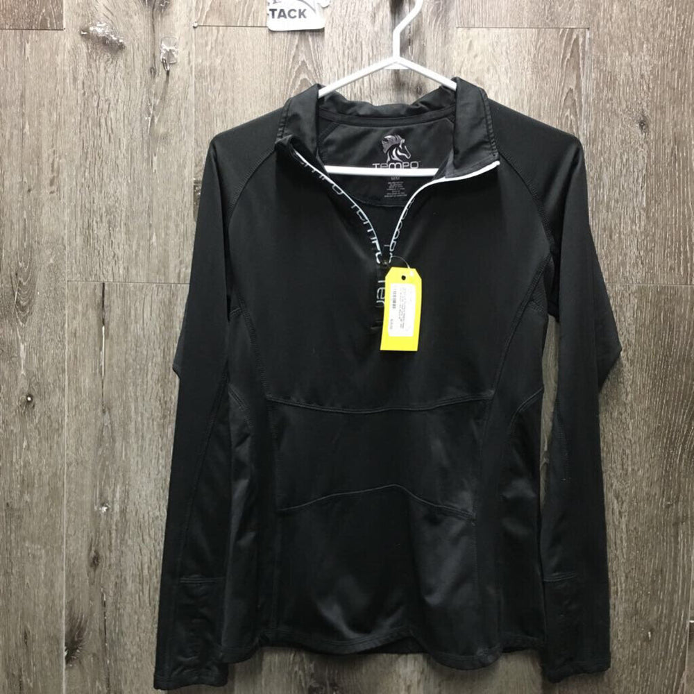 LS Technical Fleece Lined Shirt, 1/4 zip, mesh pits *vgc, mnr hair & seam rubs