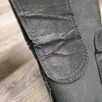 Neoprene Half Chaps *gc/fair, cracks, rubs, clean, undone stitching, hair