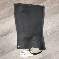 Neoprene Half Chaps *gc/fair, cracks, rubs, clean, undone stitching, hair