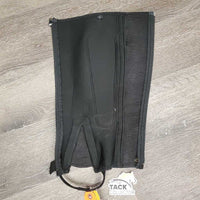 Neoprene Half Chaps *gc/fair, cracks, rubs, clean, undone stitching, hair