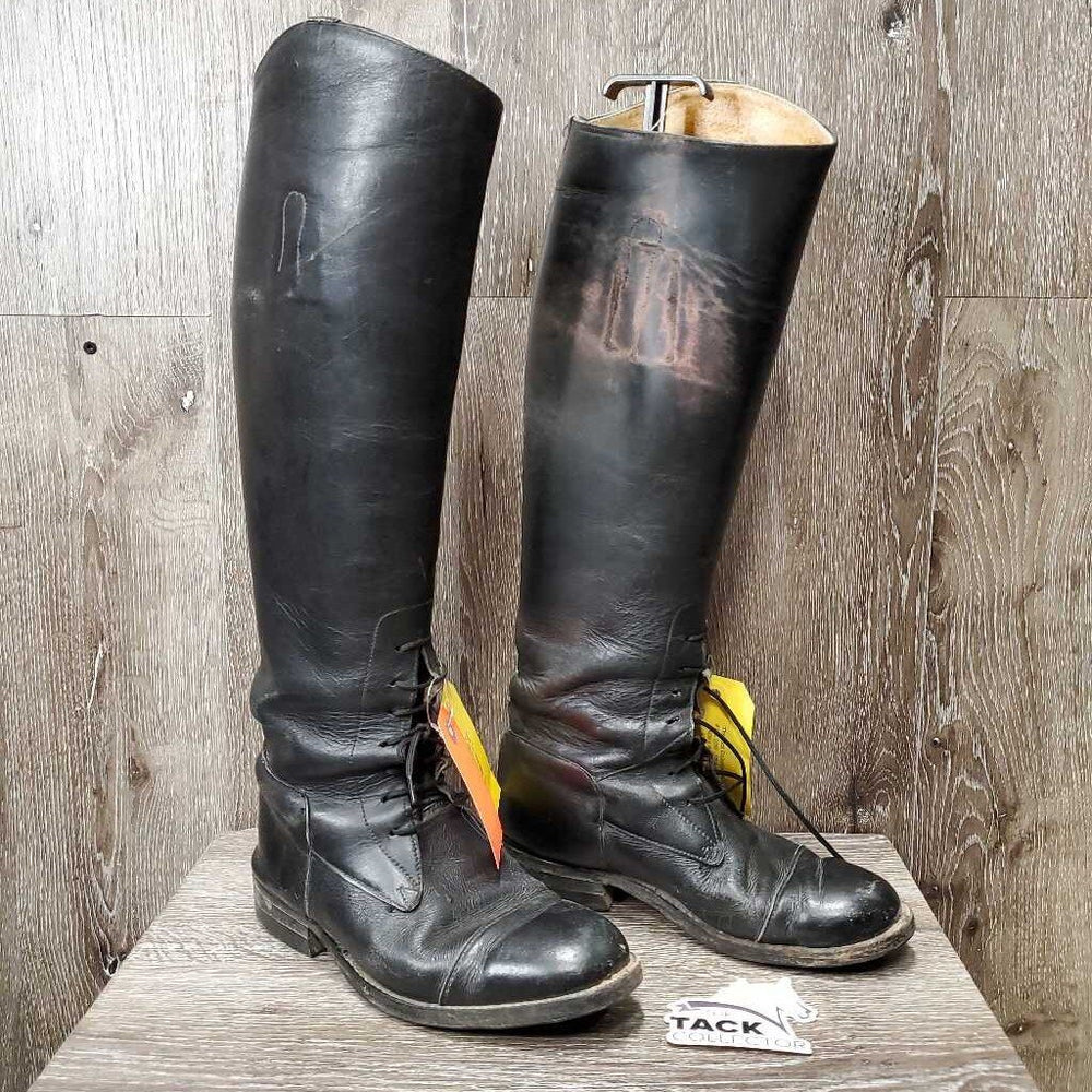 Field Boots, Pull On, 2 Blue Forms *fair, older, rubs, scrapes, crumpled & peeled heels, undone seams, torn & missing tabs