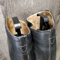 Field Boots, Pull On, 2 Blue Forms *fair, older, rubs, scrapes, crumpled & peeled heels, undone seams, torn & missing tabs
