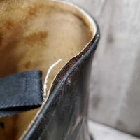 Field Boots, Pull On, 2 Blue Forms *fair, older, rubs, scrapes, crumpled & peeled heels, undone seams, torn & missing tabs
