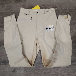 High Waist Breeches *gc, older, v.stained seat & legs, rubs, pills, hairy velcro, loose stitching