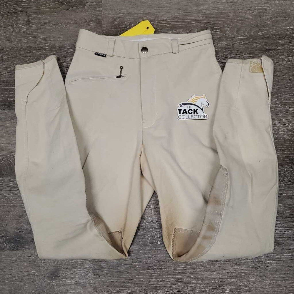 High Waist Breeches *gc, older, v.stained seat & legs, rubs, pills, hairy velcro, loose stitching