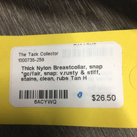 Thick Nylon Breastcollar, snap *gc/fair, snap: v.rusty & stiff, stains, clean, rubs
