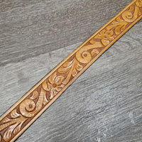 Light Tooled Leather Western Belt *NO Buckle, xc, mnr stains & rubs
