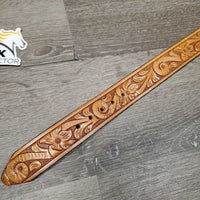 Light Tooled Leather Western Belt *NO Buckle, xc, mnr stains & rubs