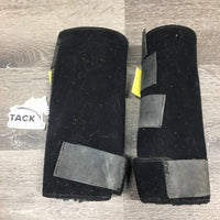 Pr Closed Boots, velcro *gc/fair, v.dirty, faded, v.frayed edges, velcro: weak & unstitched ends
