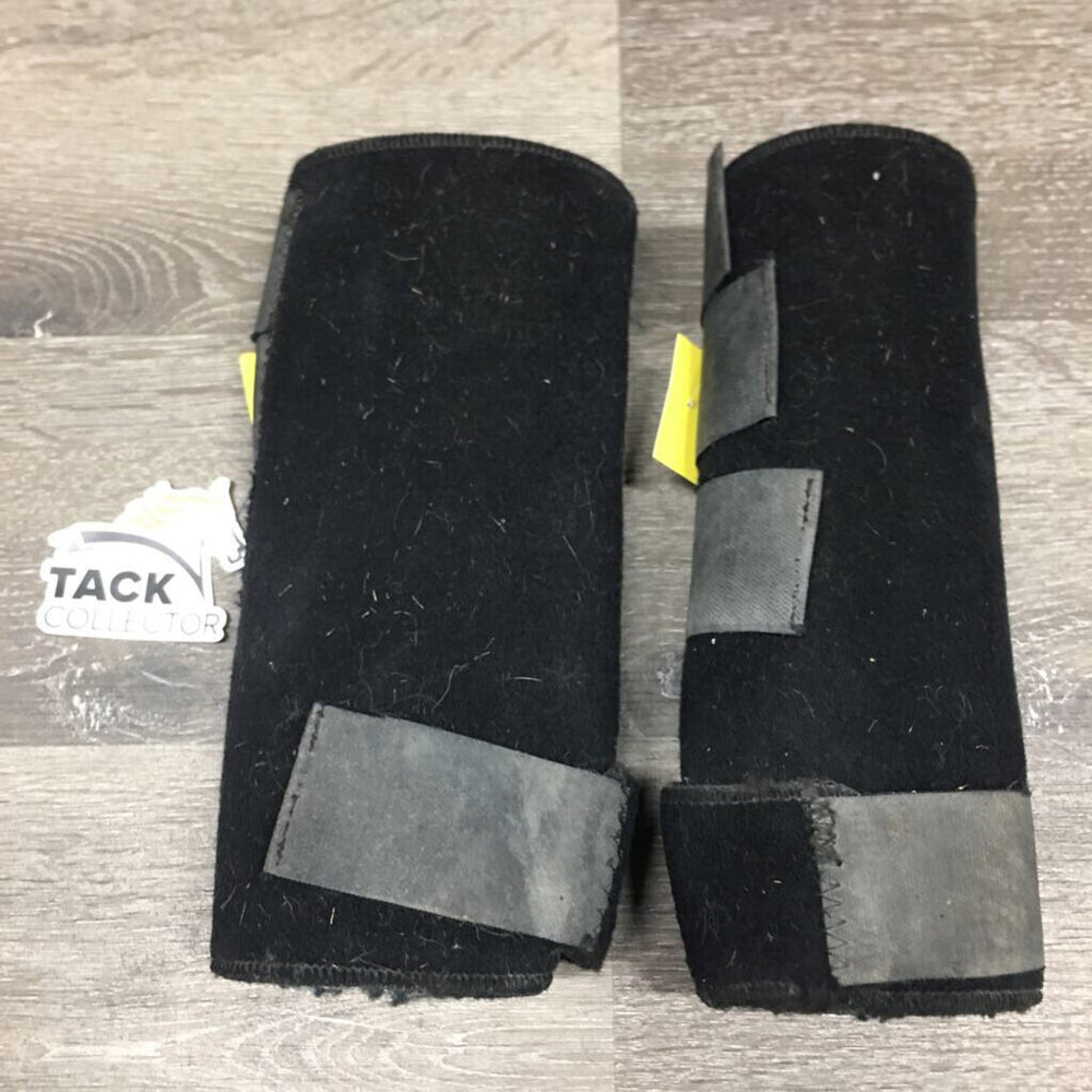 Pr Closed Boots, velcro *gc/fair, v.dirty, faded, v.frayed edges, velcro: weak & unstitched ends