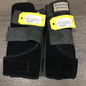 Pr Closed Boots, velcro *gc/fair, v.dirty, faded, v.frayed edges, velcro: weak & unstitched ends