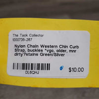 Nylon Chain Western Chin Curb Strap, buckles *vgc, older, mnr dirty?stains
