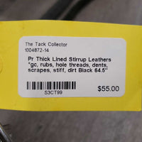 Pr Thick Lined Stirrup Leathers *gc, rubs, hole threads, dents, scrapes, stiff, dirt
