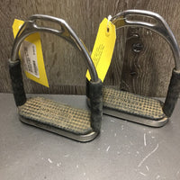 Pr Flexi Stirrup Irons, grips *gc, v.dirty
