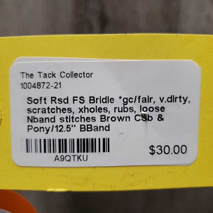 Soft Rsd FS Bridle *gc/fair, v.dirty, scratches, xholes, rubs, loose Nband stitches