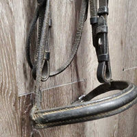 Rsd Bridle, Bling, Wide Cotton Web Reins *gc/fair, missing bling, dirty, scrapes, creases, mnr mismatched, dry, stiff

