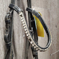 Rsd Bridle, Bling, Wide Cotton Web Reins *gc/fair, missing bling, dirty, scrapes, creases, mnr mismatched, dry, stiff

