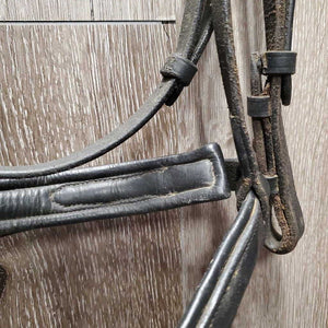 Padded Bridle *gc/fair, dirty, rubs, NO Flash, cut end, xhole, scraped edges, x.tight keepers