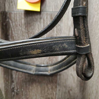 Padded Bridle *gc/fair, dirty, rubs, NO Flash, cut end, xhole, scraped edges, x.tight keepers
