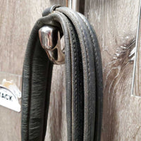 Rsd/Padded Monocrown Double Dressage Bridle, Plain & Curb Reins, Bling *fair/gc, dirty, broken end, mismatched