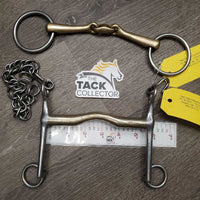 Low Port Weymouth Bit, chain, loose ring lozenge french link bradoon *vgc, clean, stains, scratches
