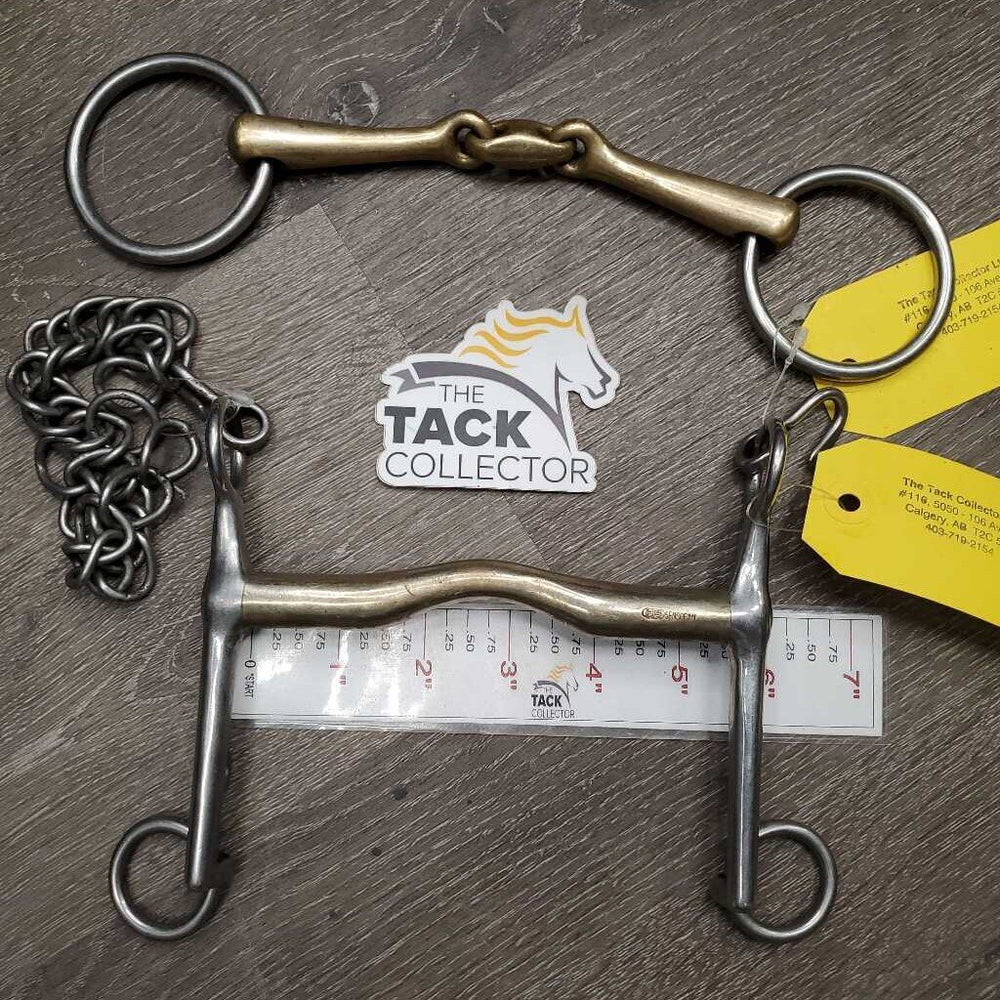 Low Port Weymouth Bit, chain, loose ring lozenge french link bradoon *vgc, clean, stains, scratches