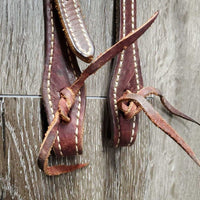 Double Stitched Headstall, laces *NO Throatlatch, broken end, dry, dusty, stiff, rubs

