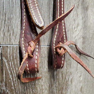 Double Stitched Headstall, laces *NO Throatlatch, broken end, dry, dusty, stiff, rubs