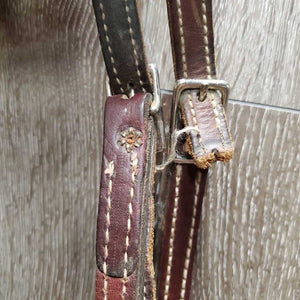 Double Stitched Headstall, laces *NO Throatlatch, broken end, dry, dusty, stiff, rubs