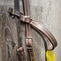 Double Stitched Headstall, laces *NO Throatlatch, broken end, dry, dusty, stiff, rubs