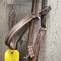 Double Stitched Headstall, laces *NO Throatlatch, broken end, dry, dusty, stiff, rubs
