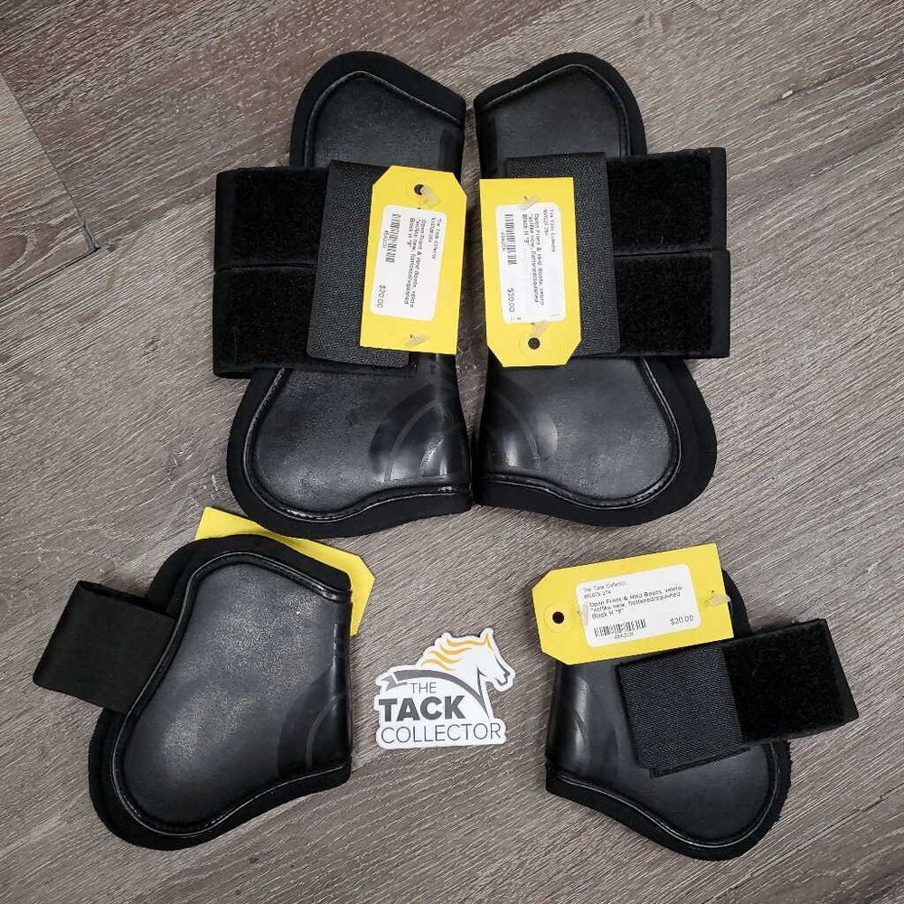 Open Front & Hind Boots, velcro *xc/like new, flattened/squished